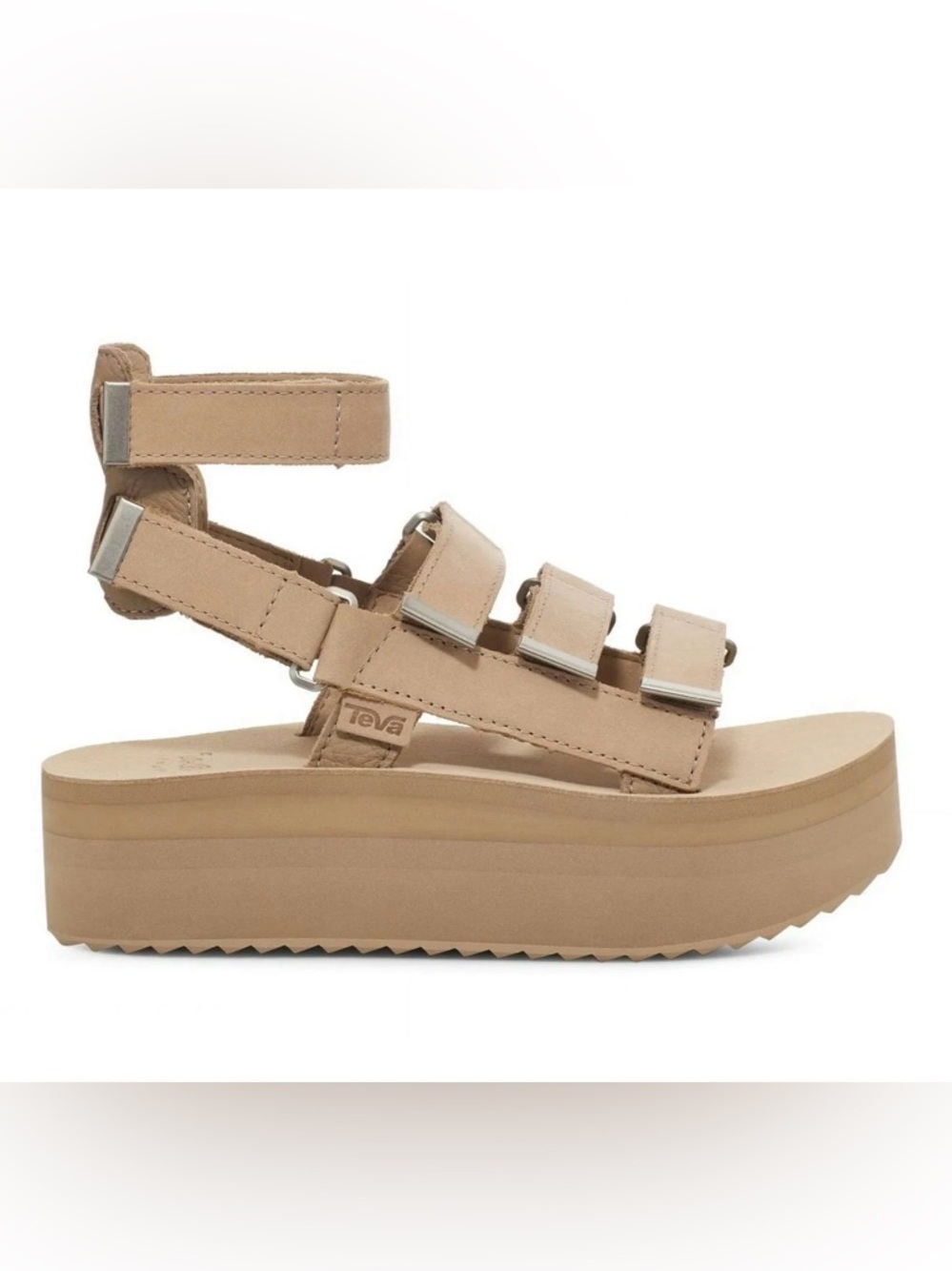 Teva Mevia Tan Platform Strappy Sandals - Picture 2 of 7